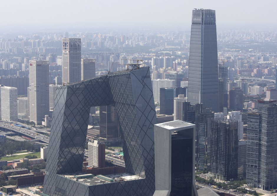 The central business district in Beijing, one of the world's emerging tech hubs 