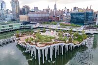 The 2.4 acre platform is located on Manhattan’s West Side, adjacent to the Meatpacking District.