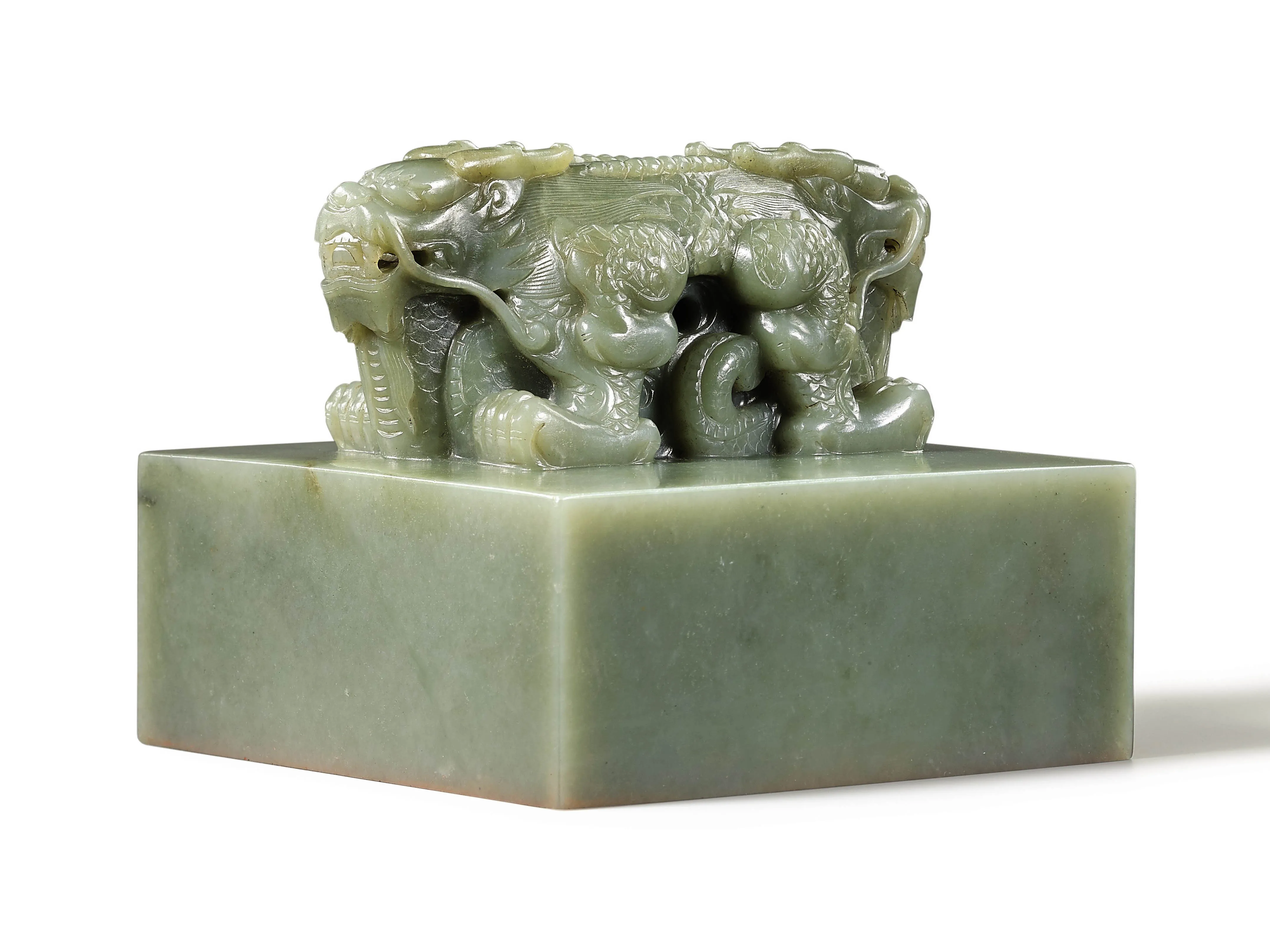 Khotan-Green Jade Seal.
