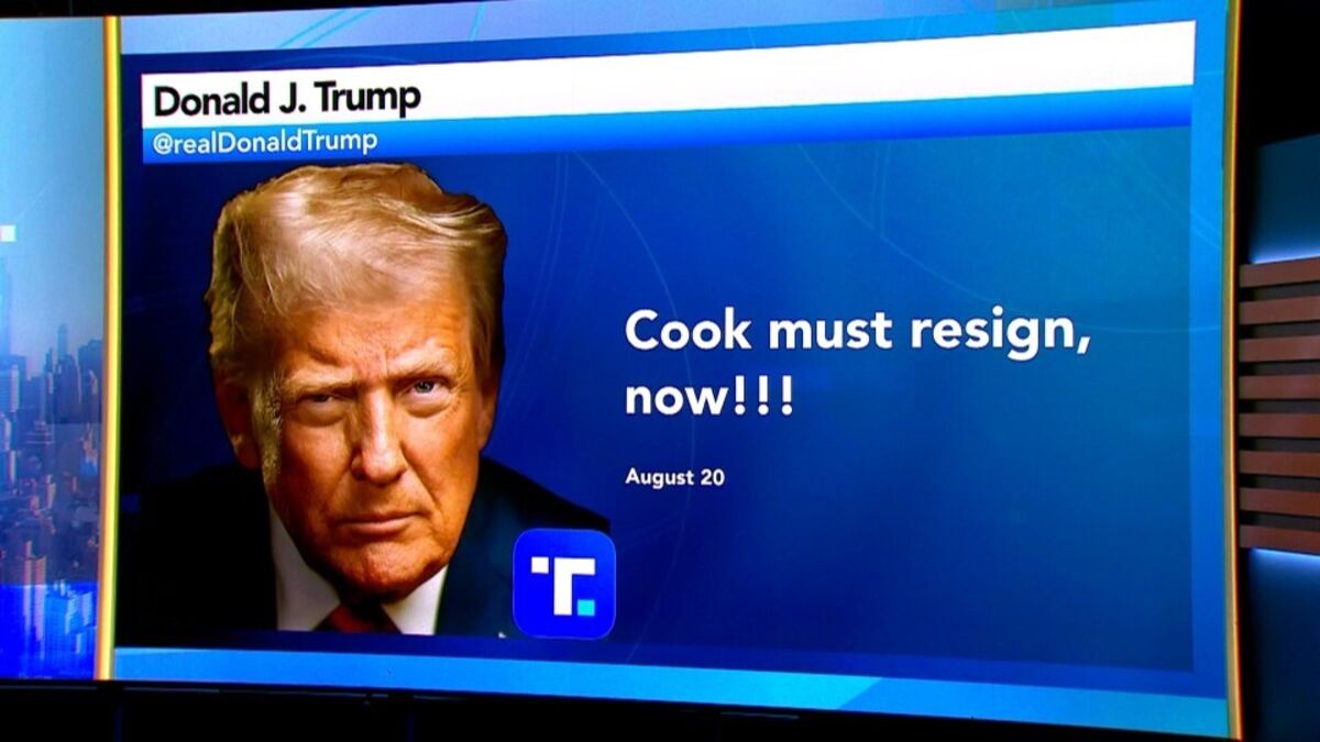 ⚫️ BLOOMBERG: Trump chiede le dimissioni della governatrice della Federal Reserve Lisa Cook dopo richiesta di indagine sui mutui