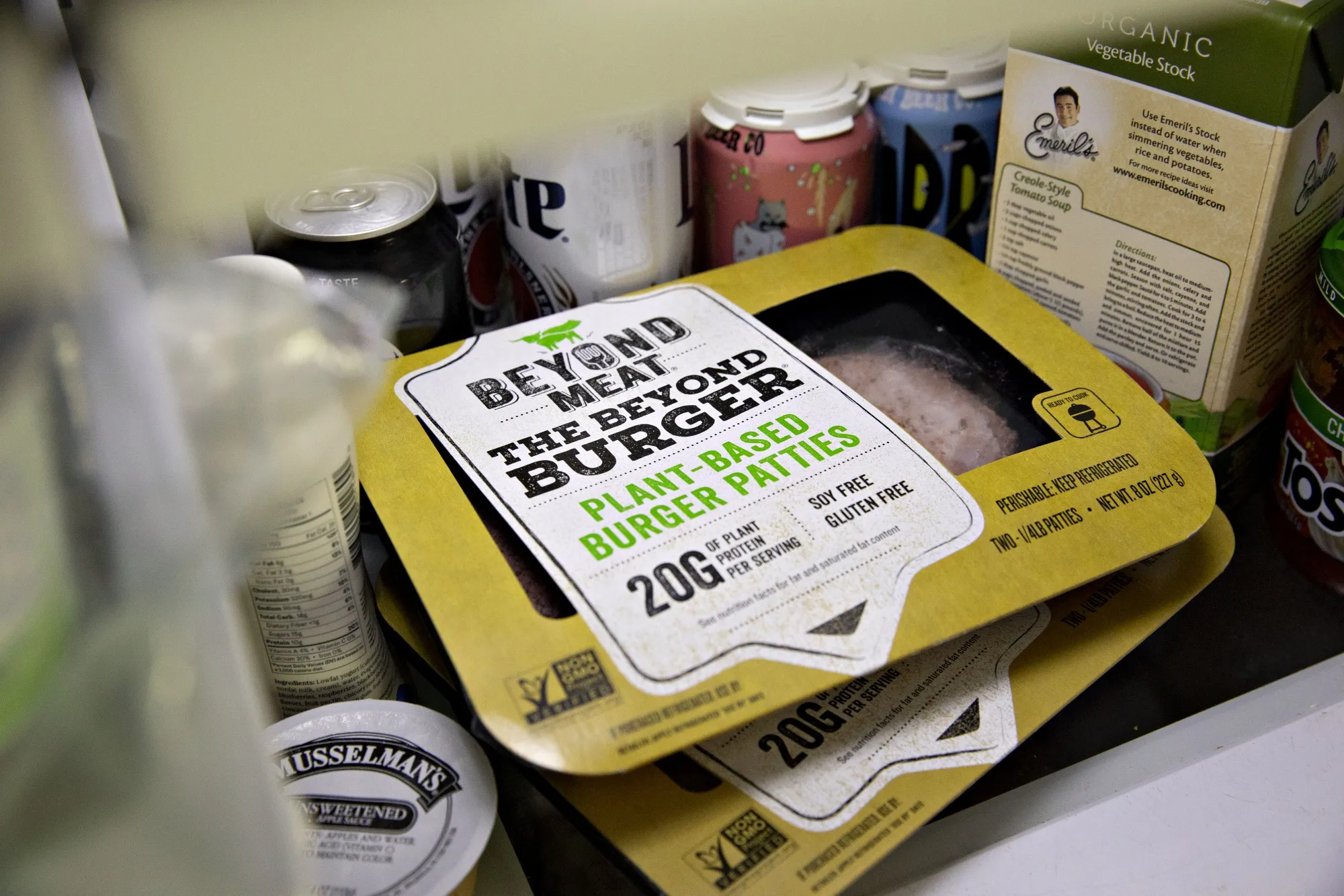Packages of Beyond Meat Inc. plant-based burger patties.