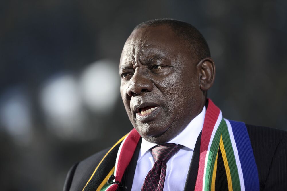 Ramaphosa in an interview with Bloomberg TV on Jan. 24, 2018.