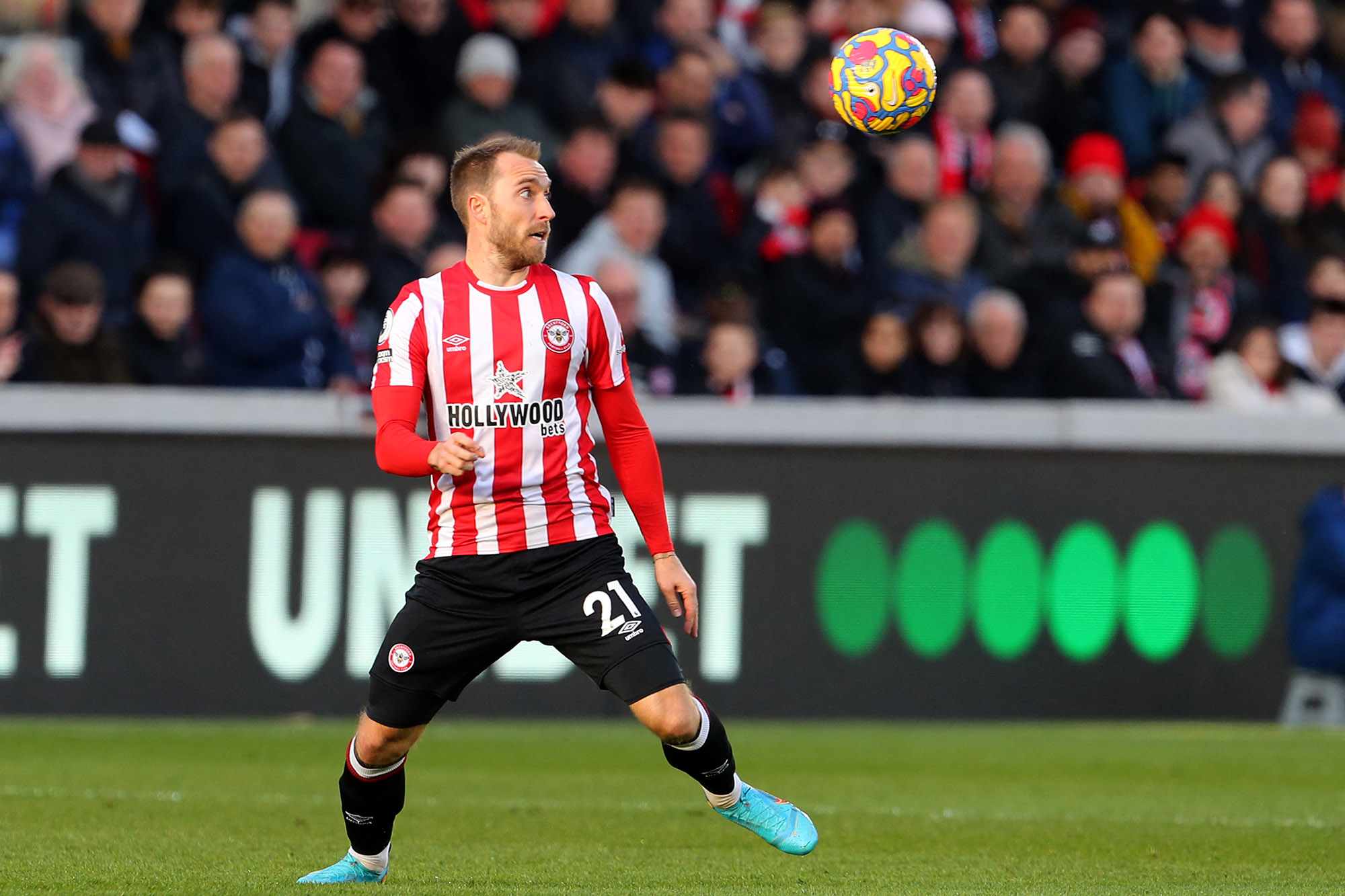 Brentford's Christian Eriksen in action during the Premier League