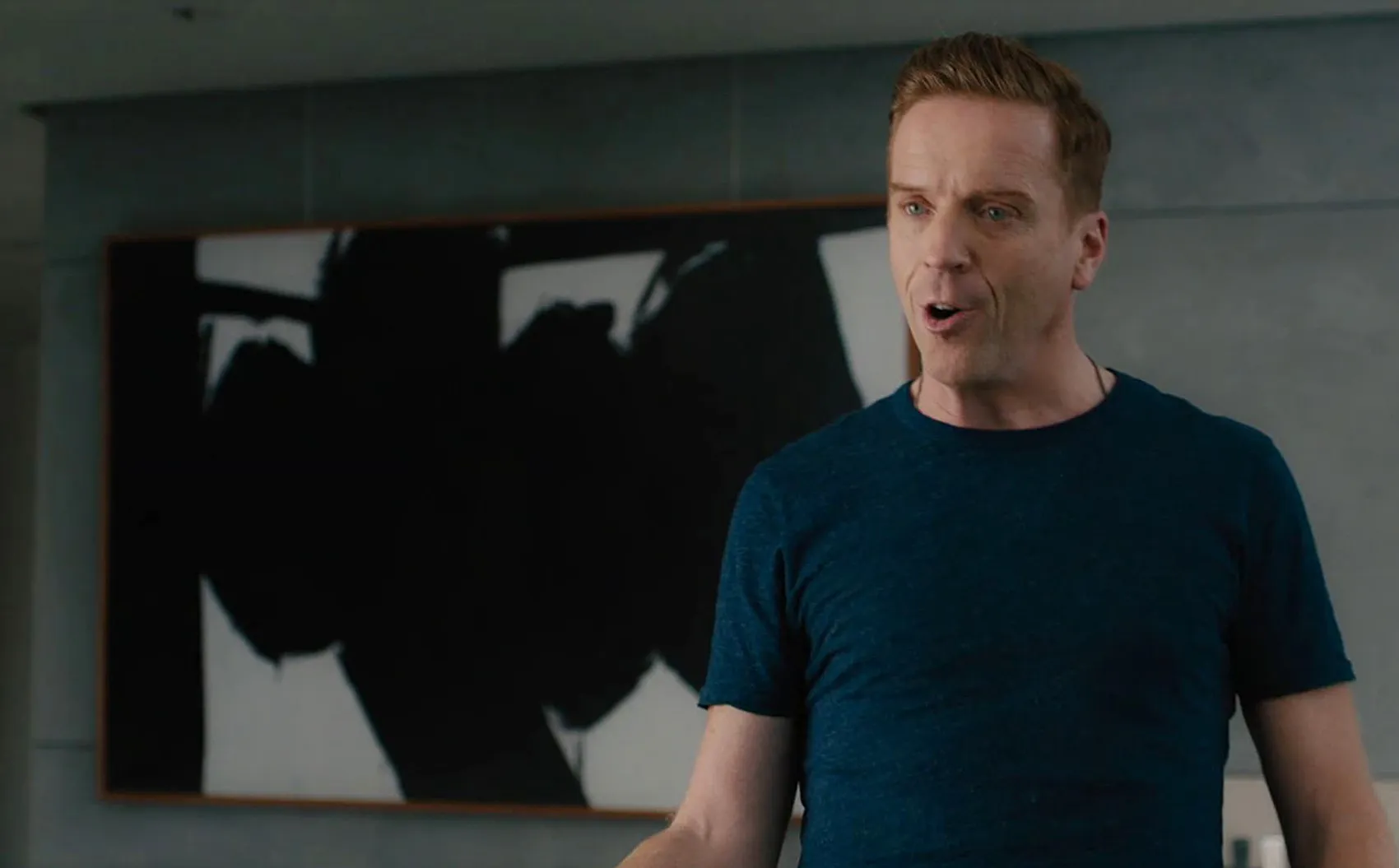 Damian Lewis as hedge fund manager Bobby Axelrod, with a Motherwell replica.