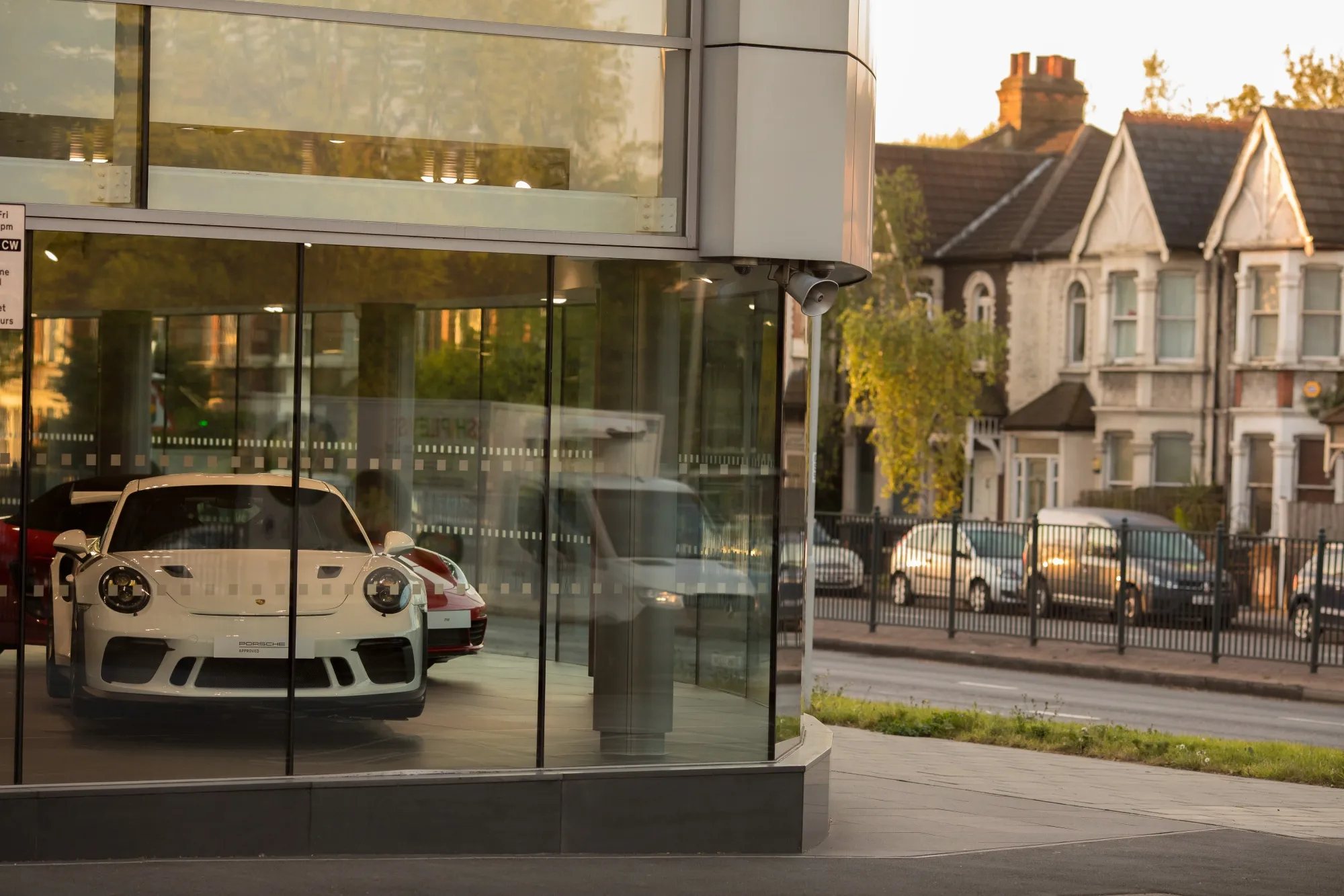 A Porsche Automobil SE automobile sits in a closed showroom in London, on April 20.