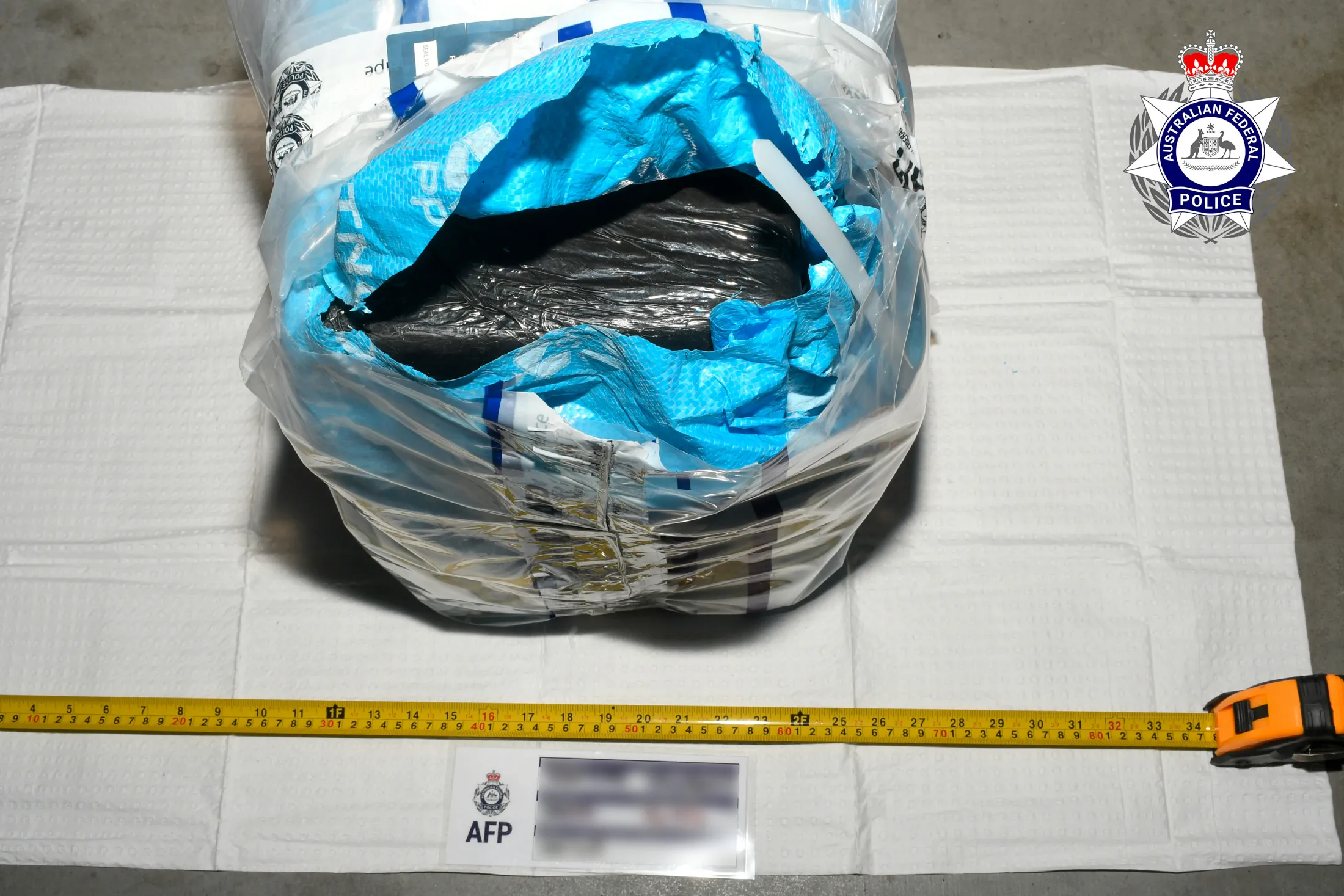 A sample of packages seized by Australian Federal Police officers.
