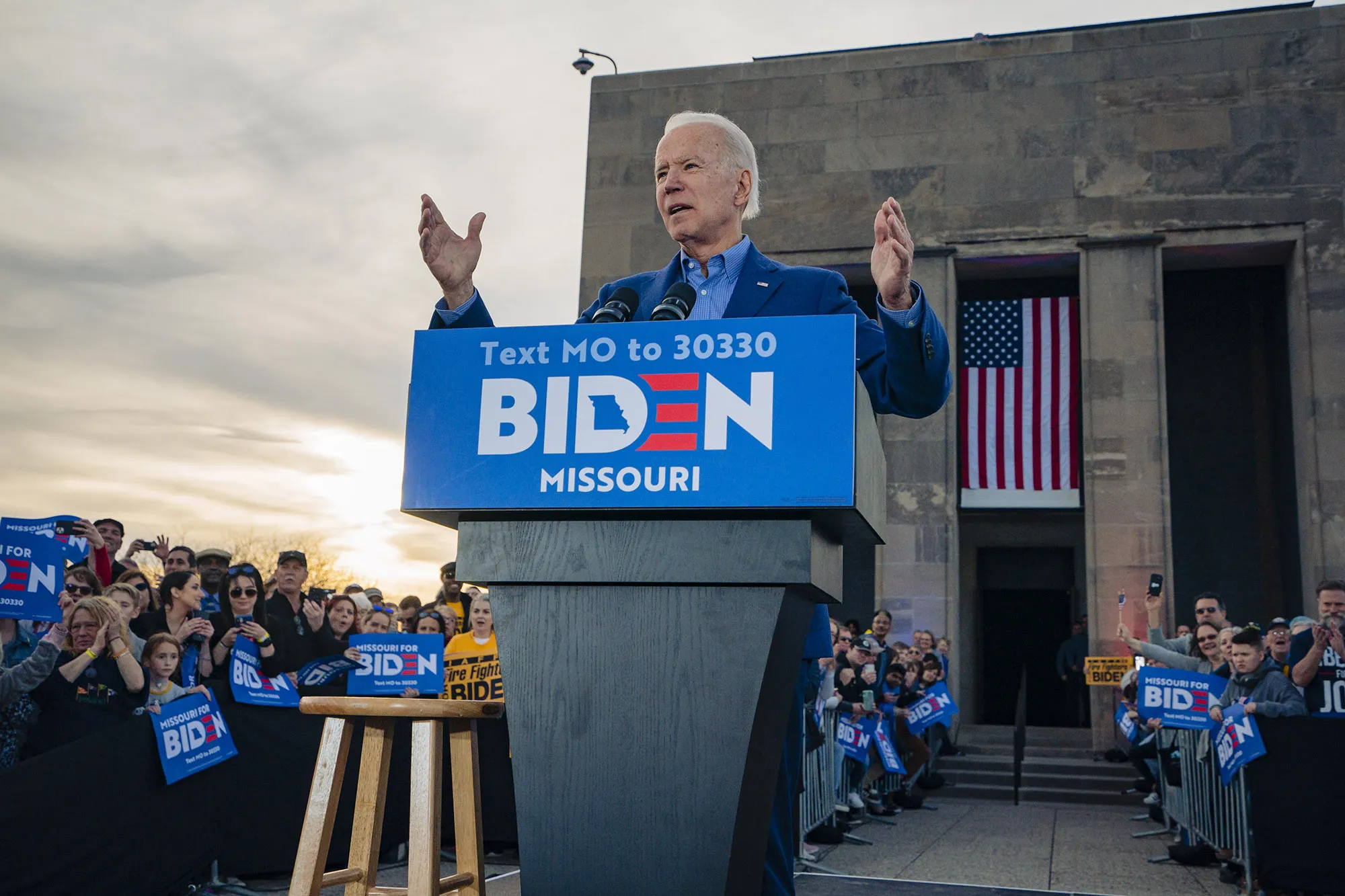 Joe Biden Campaigns In Kansas City Ahead Of Tuesday's Primary
