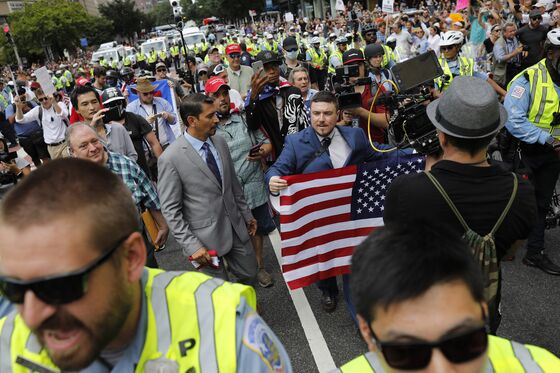 White Nationalist Rally Winds Down Before It Begins as Rain Falls