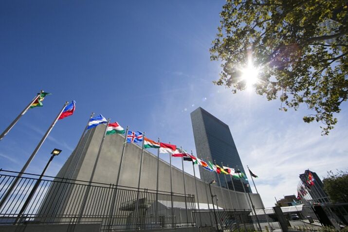 UN-GENERAL ASSEMBLY-FLAGS