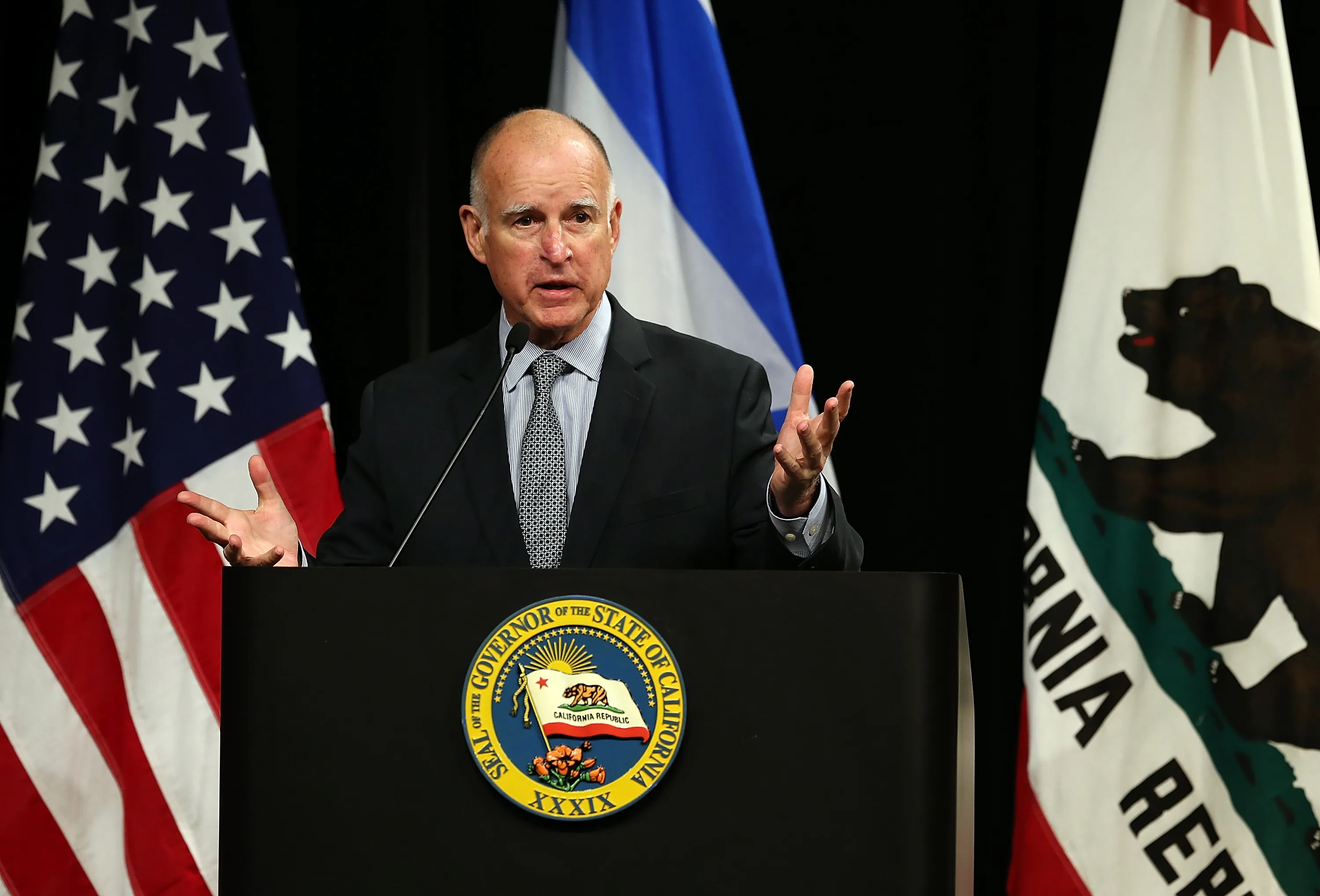 We know what California's up to, Mr. Brown.&nbsp;Photographer: Justin Sullivan/Getty Images