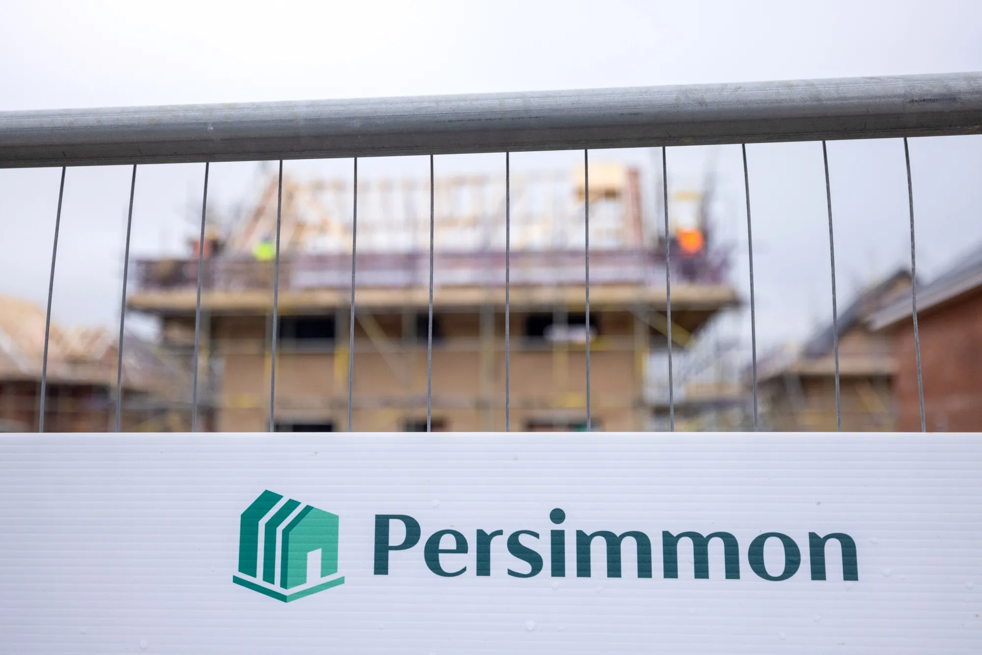 A Persimmon Plc residential property construction site in Braintree, UK, on March 11.
