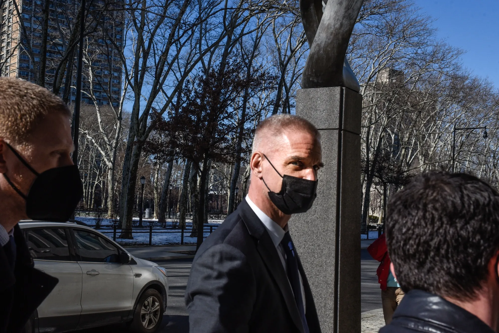 Tim Leissner departs federal court in Brooklyn, New York, on Feb. 15, 2022.