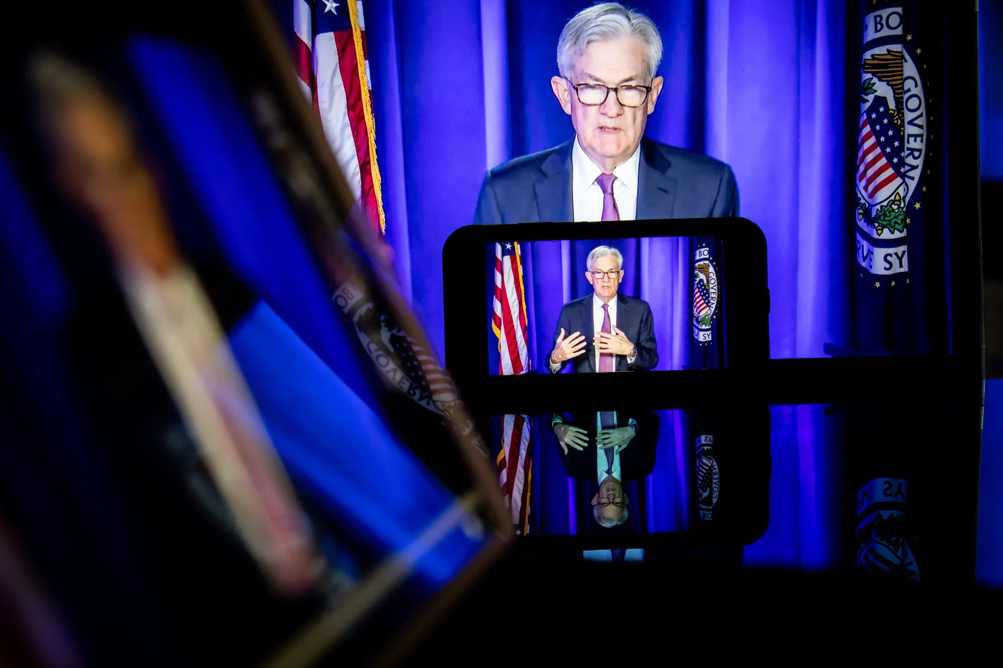 Jerome Powell’s virtual news conference.