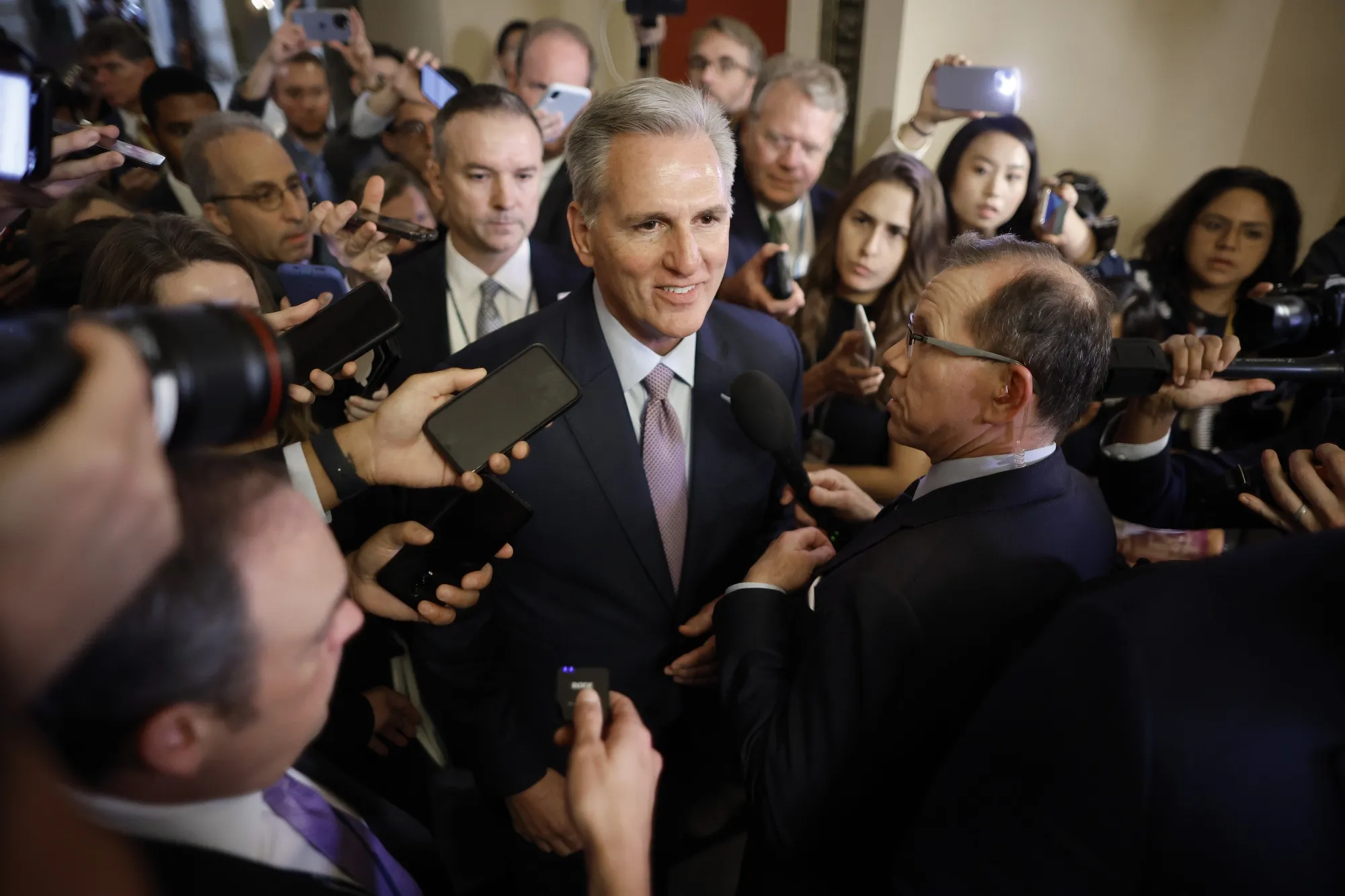 Kevin McCarthy walks through the US Capitol after being ousted as House Speaker on Oct. 3. 