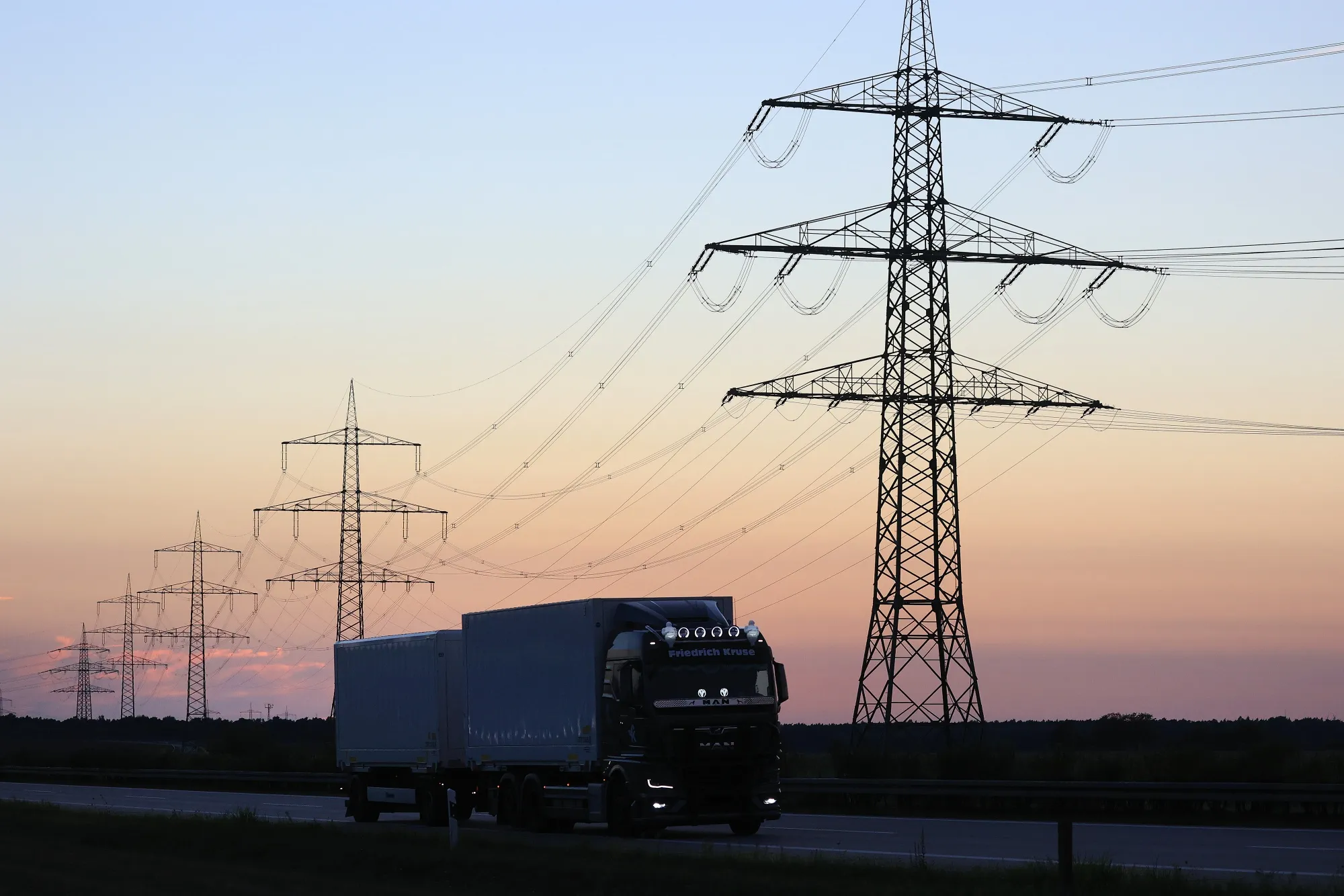 Power lines near Lttow-Valluhn, Germany.