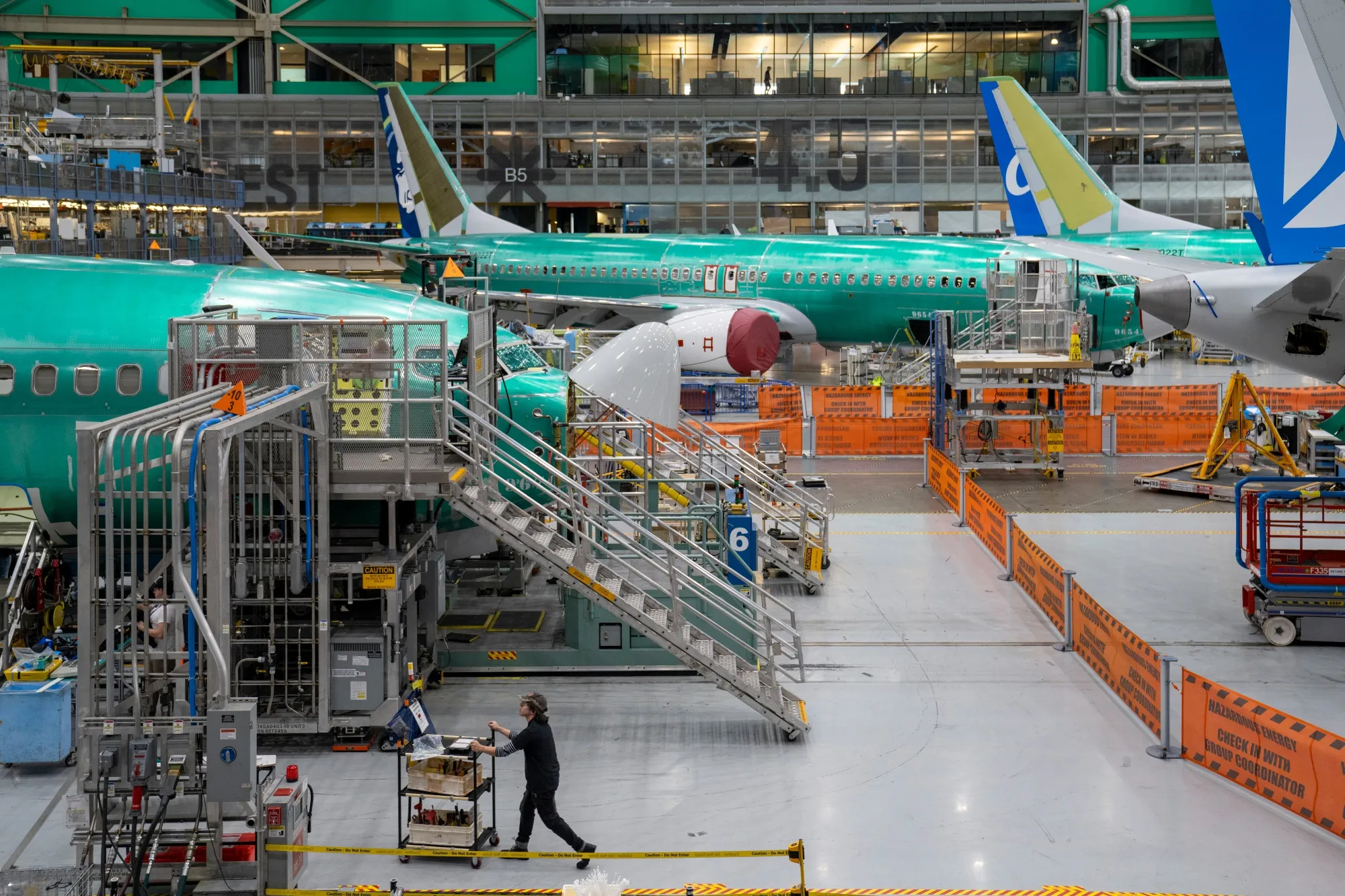 Boeing Co. 737 Max airplanes at the company's manufacturing facility in Renton, Washington.