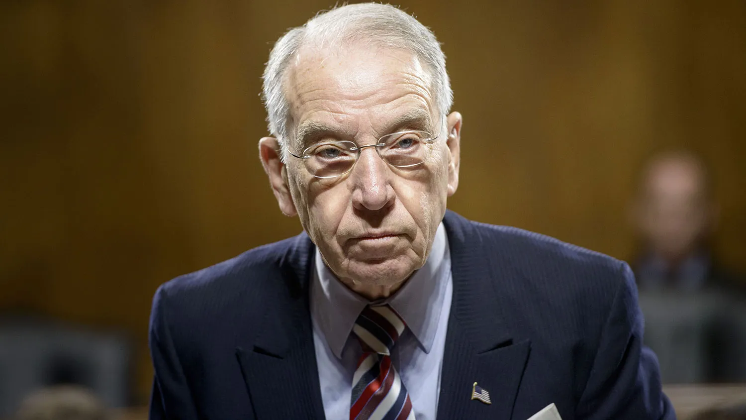 Senator Chuck Grassley takes his seat for a meeting of the Senate Judiciary Committee on Capitol Hill on Jan. 22, 2015.
