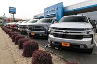 General Motors Vehicles At A Car Dealership Ahead Of Earnings Figures 