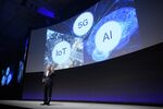 Ken Miyauchi, president and chief executive officer of SoftBank Corp., speaks during the SoftBank World 2019 event.