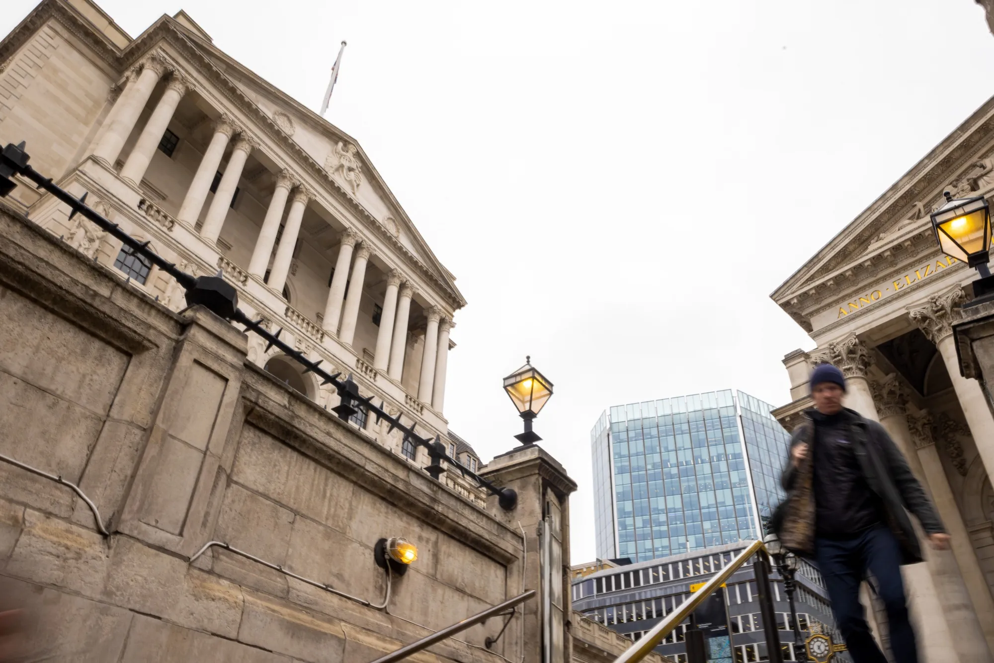 The Bank of England left, in the City of London.