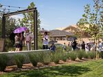 People lined up to purchase homes in the ShadeTree development by Landsea Homes in Ontario, Calif., on Aug. 15.