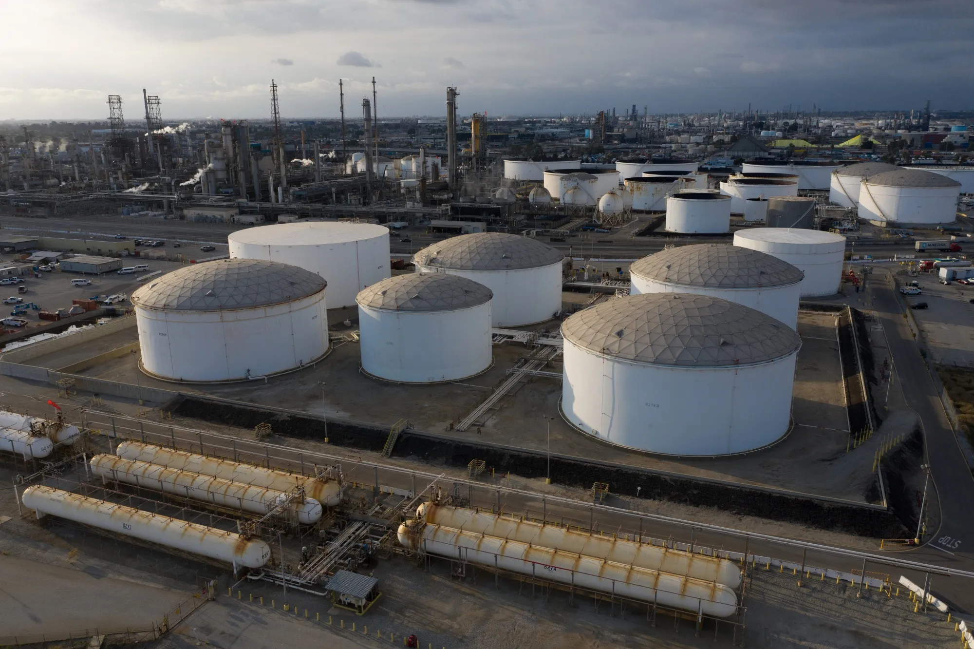 Refinery And Storage Facilities As Oil Slides For Second Day