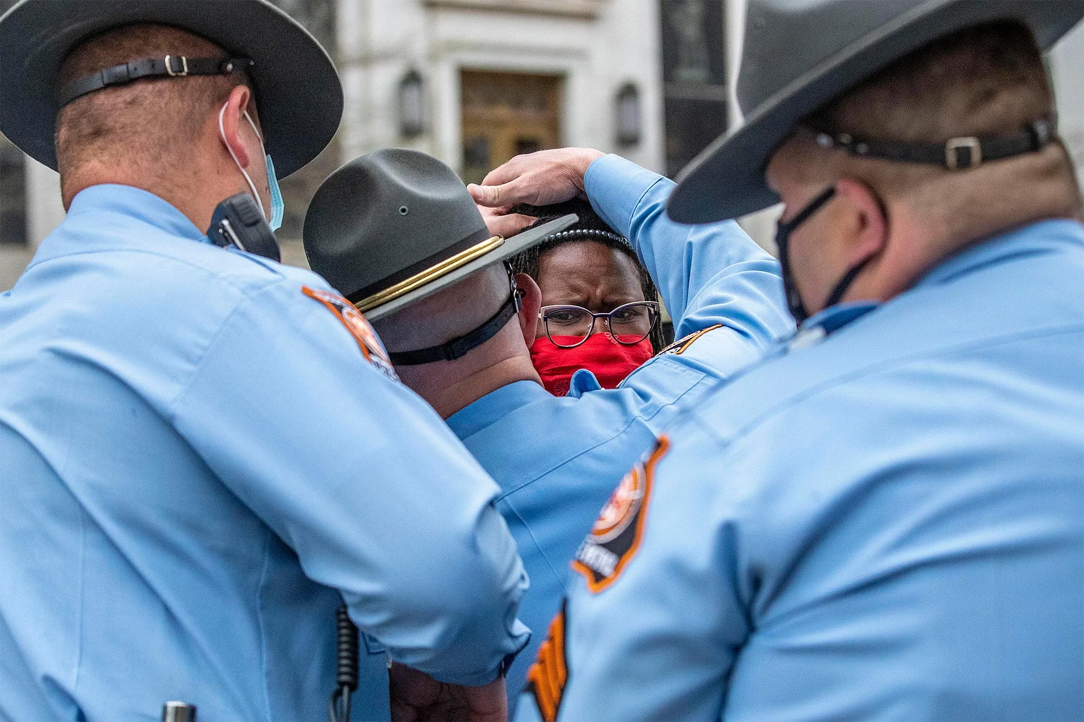 State Rep. Park Cannon&nbsp;is arrested at the Georgia State Capitol Building in Atlanta, on March 25.