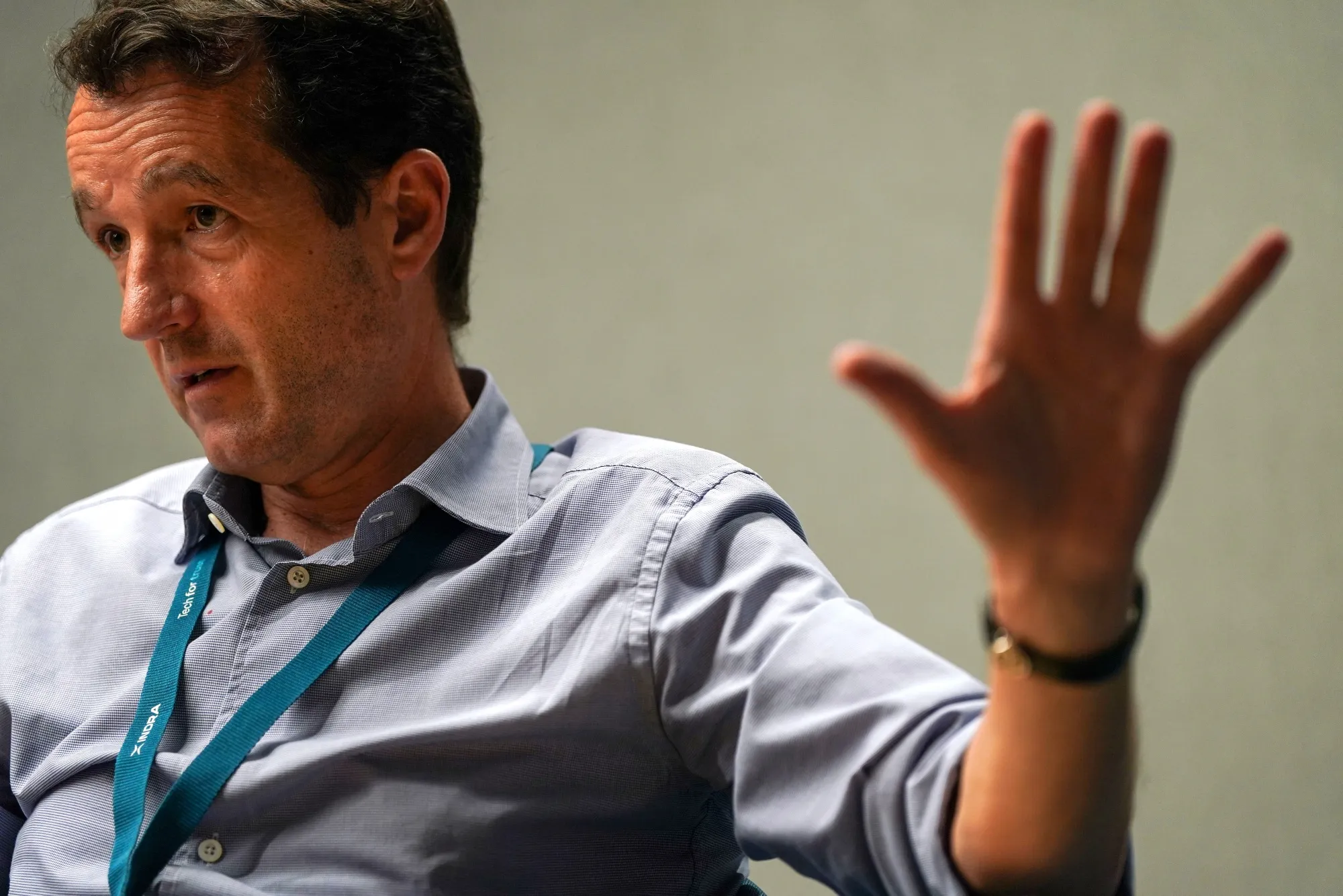 Angel Escribano, chairman of Indra Sistemas SA, at the company's offices in Alcobendas, Spain.