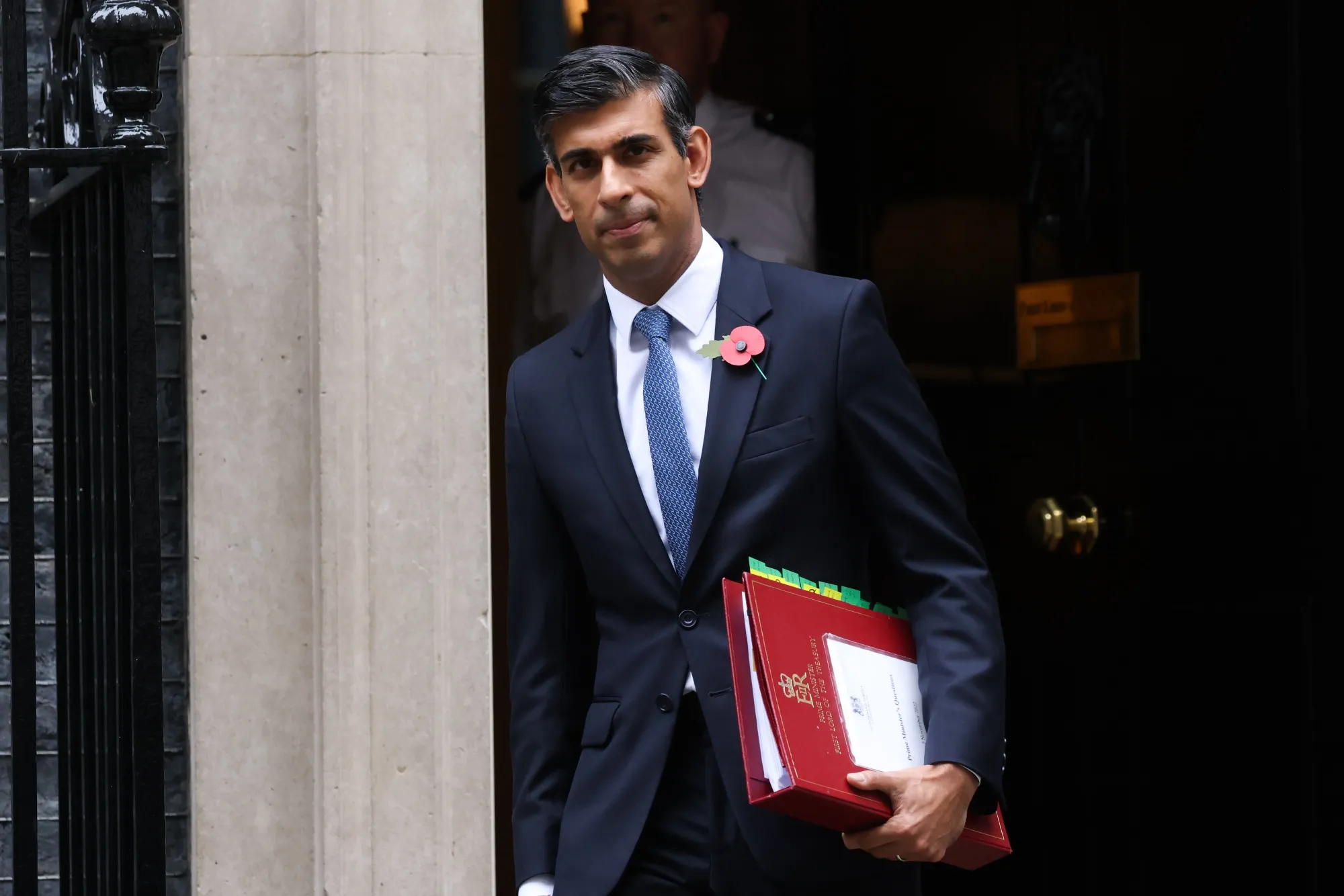 Rishi Sunak departs 10 Downing Street in London, on&nbsp;Nov. 2.