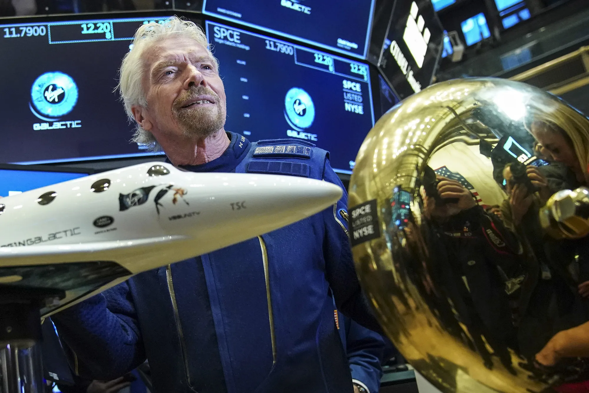 Sir Richard Branson Rings Opening Bell As Virgin Galactic Holdings Joins NYSE