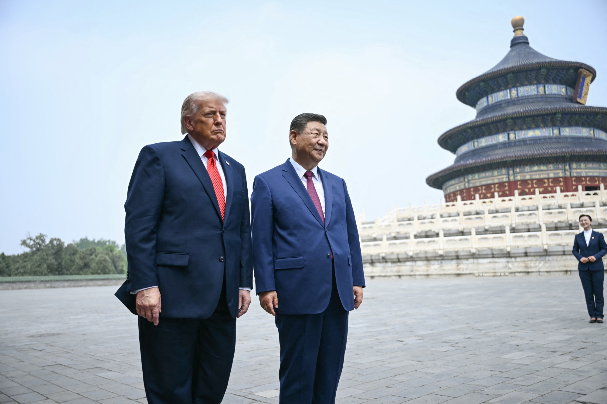 中国を訪問中のトランプ米大統領と習近平国家主席