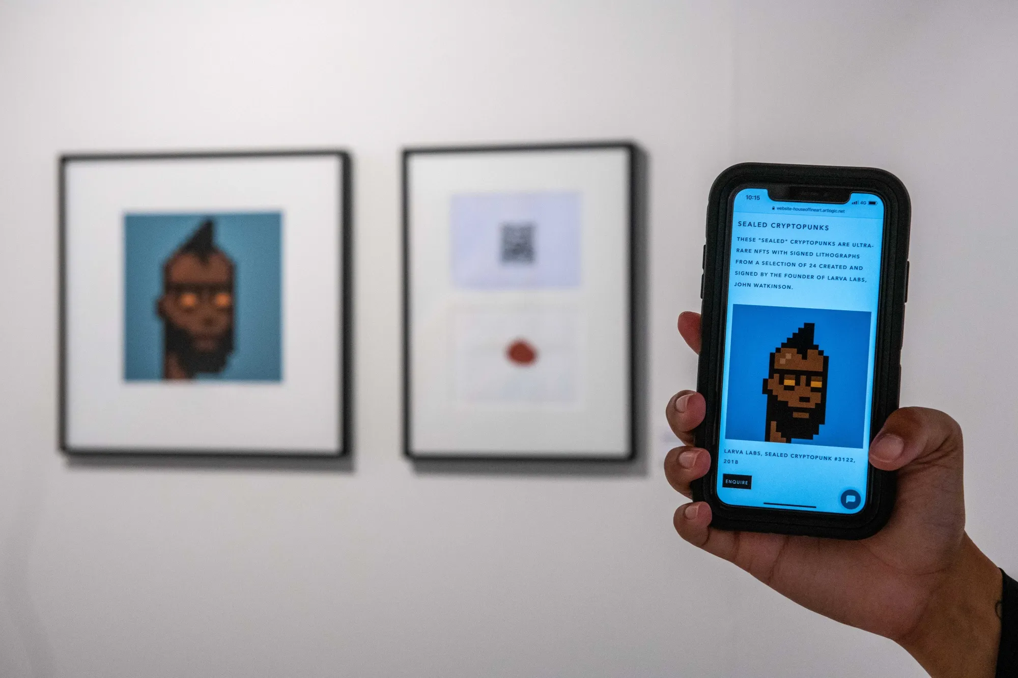 An NFT at the House of Fine Art (HOFA) Gallery in London.