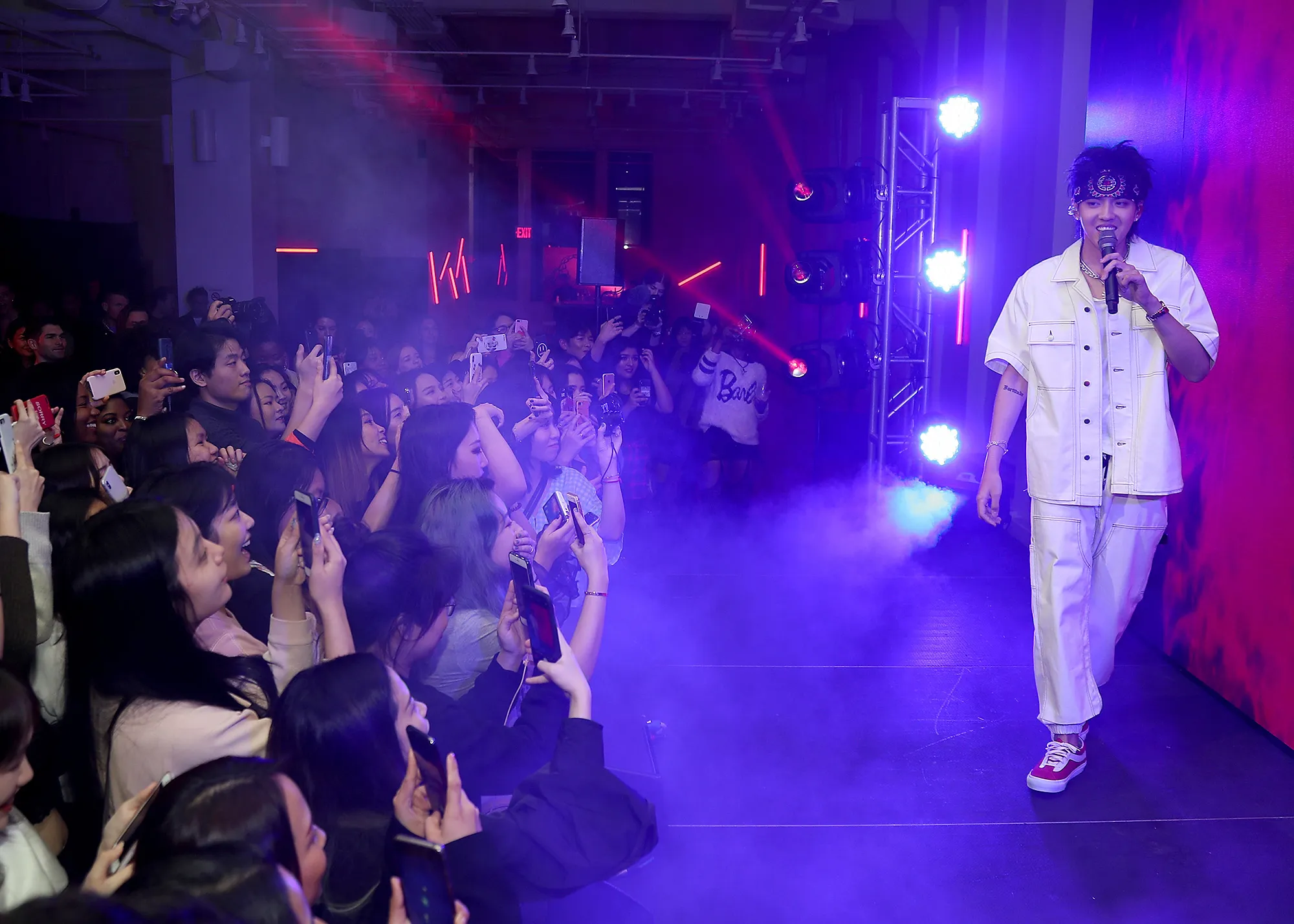 Kris Wu performs at an album release party in New York.&nbsp;