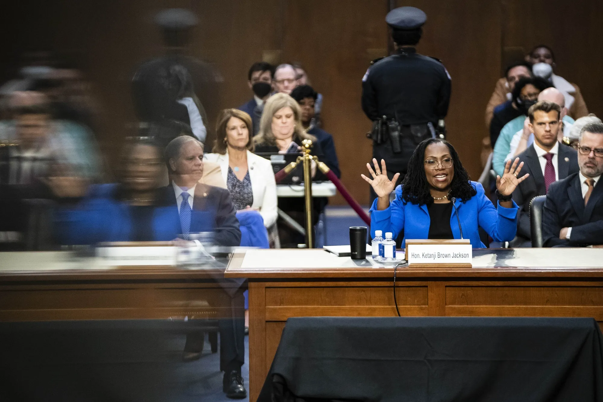 U.S. Supreme Court nominee Ketanji Brown Jackson&nbsp;speaks during a Senate Judiciary Committee confirmation hearing in Washington, D.C.