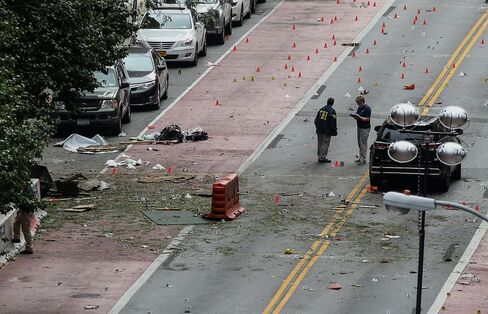 Investigation at the site of Chelsea explosion on Sunday, Sept. 18.