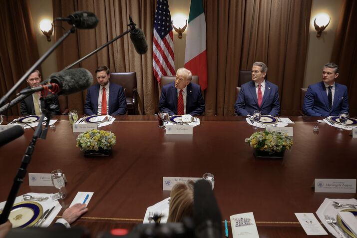 President Trump Meets With Visiting Italian Prime Minister Giorgia Meloni At The White House