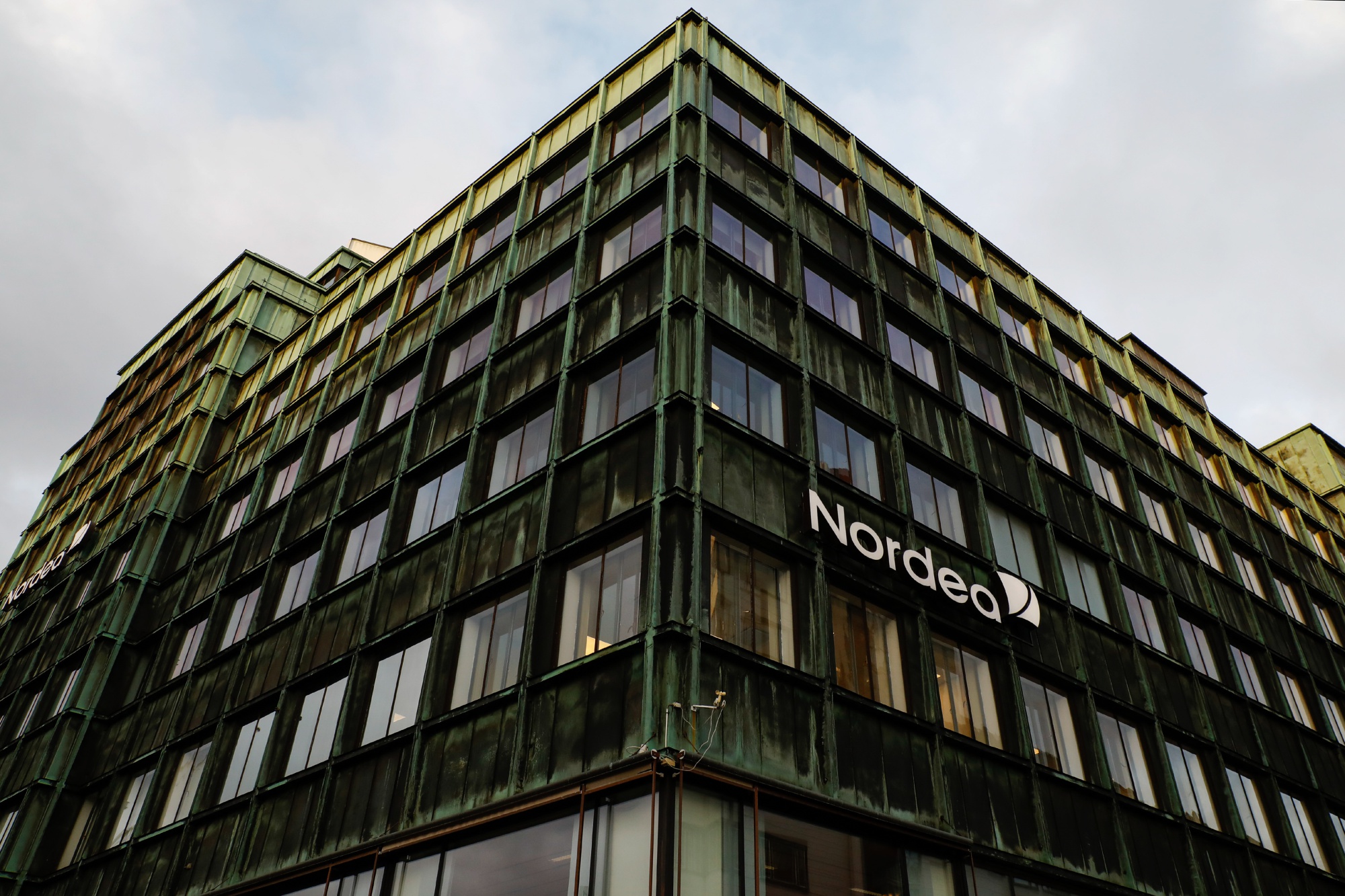 Offices and a bank branch of Nordea Bank Apb stand on Vesterbrogade, Copenhagen.