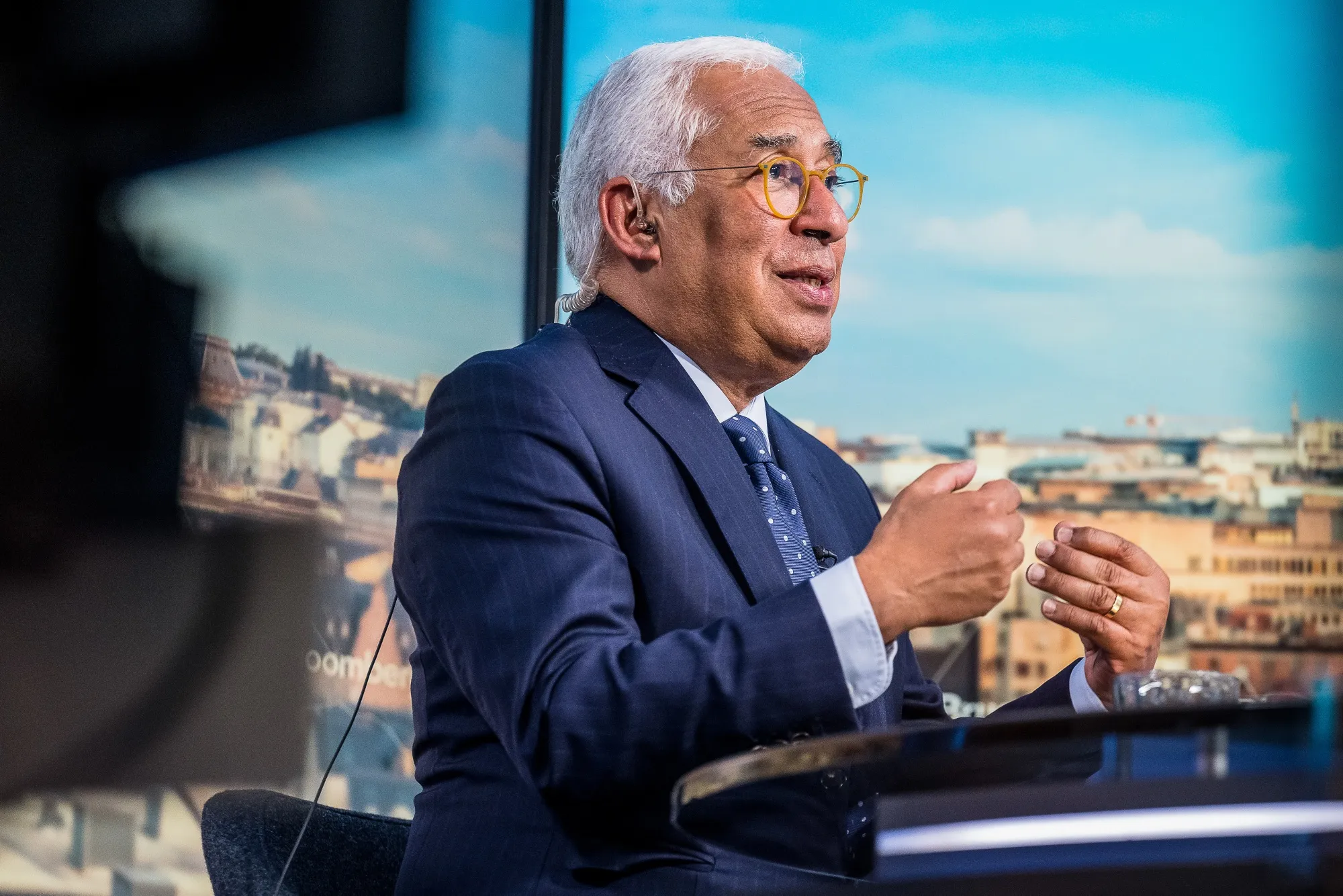 Antonio Costa, president of the European Council, during a Bloomberg Television interview in Brussels, Belgium, on Tuesday, Feb. 10, 2026. 