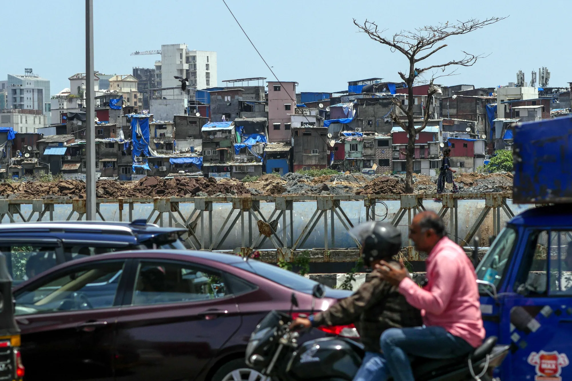 A slum area in Mumbai.