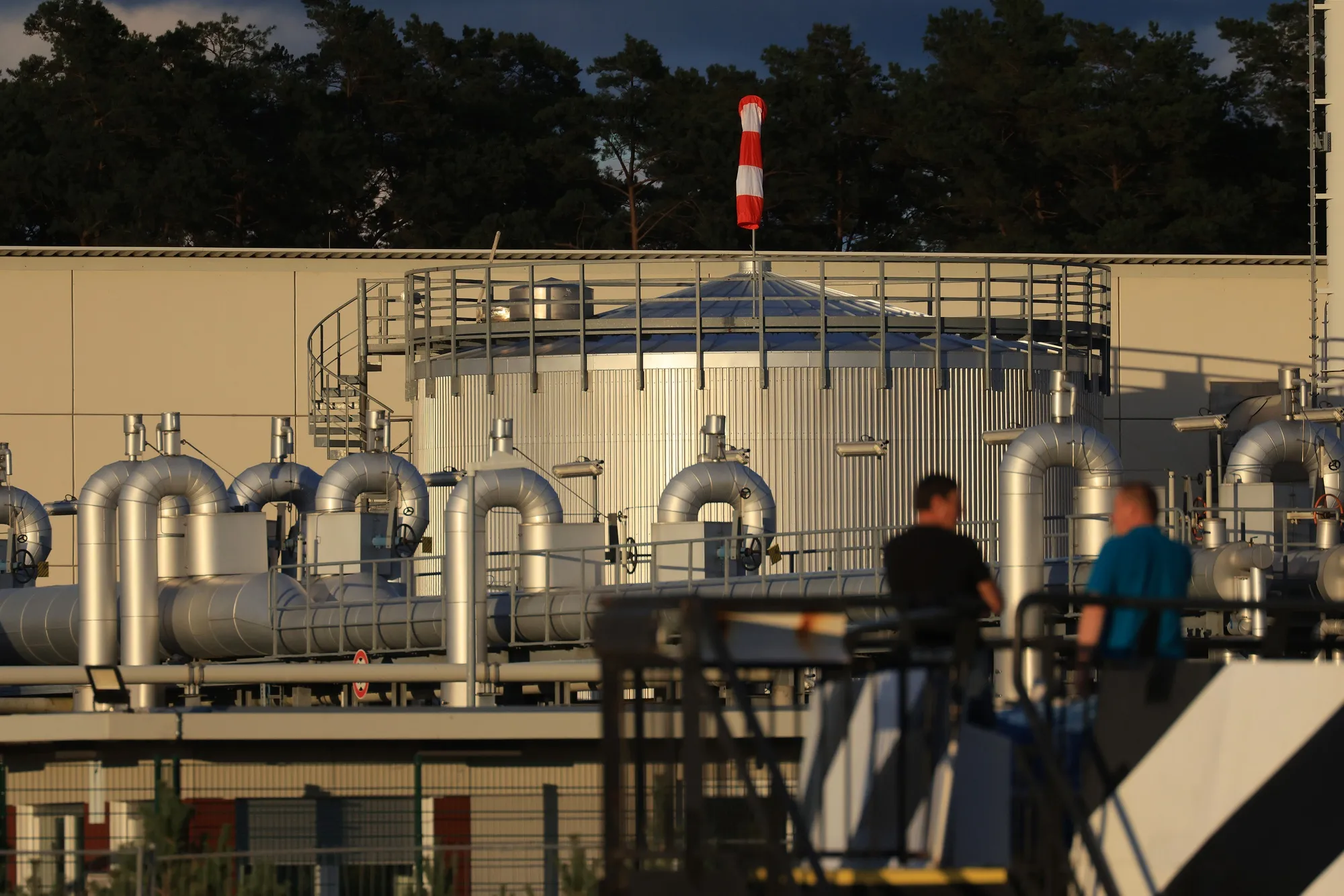 A gas receiving compressor station in Lubmin, Germany.