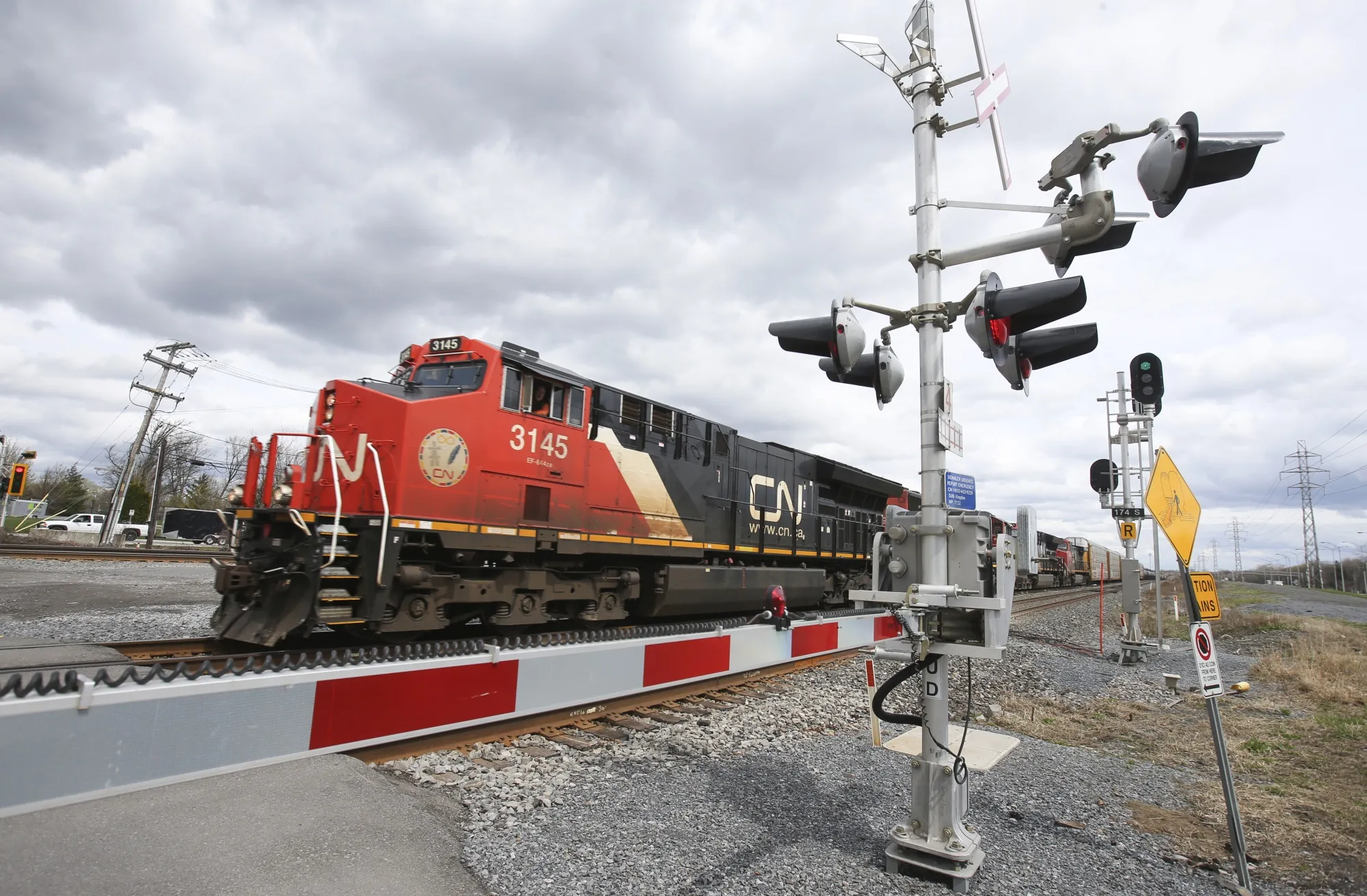 A Canadian National Railway locomotive in Montreal, Quebec.&nbsp;