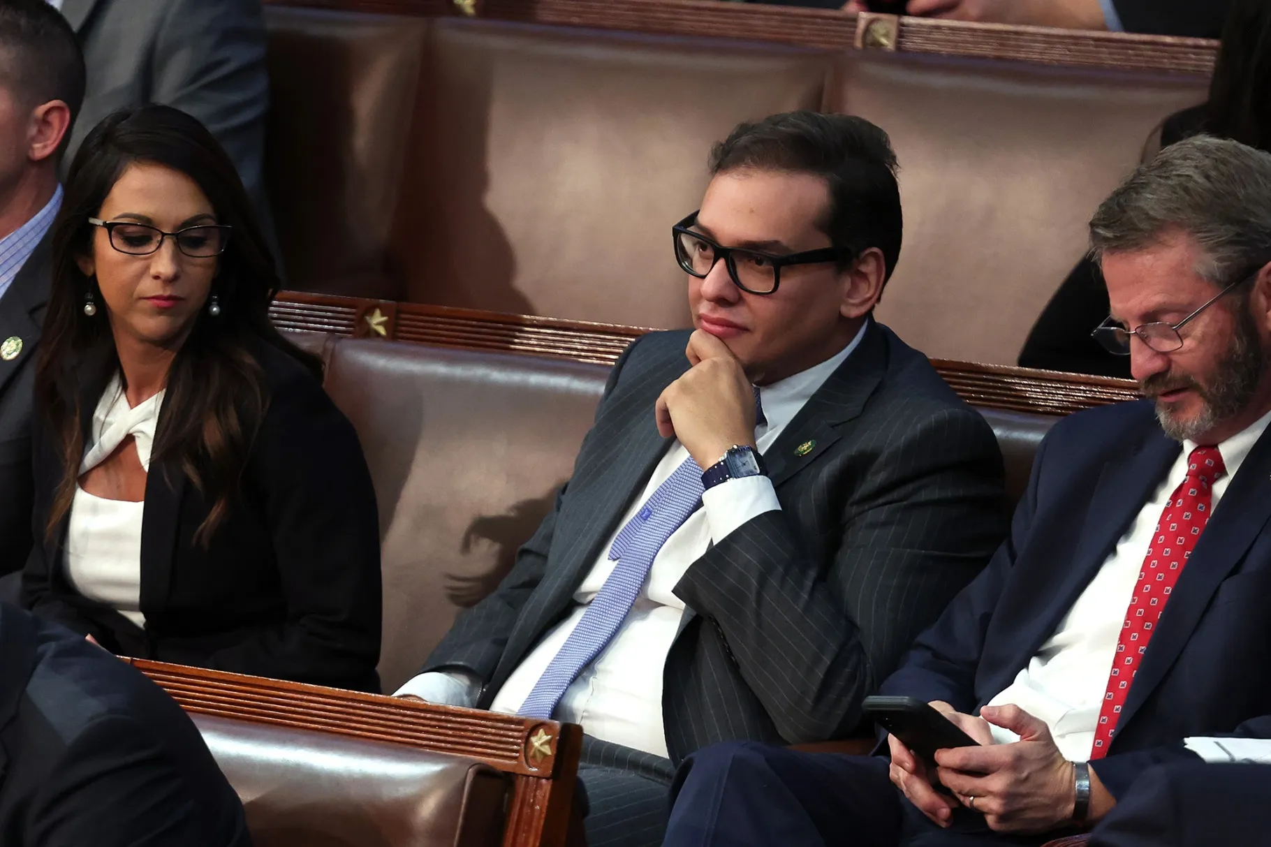George Santos in the House Chamber during the second day of elections for Speaker of the House in Washington, DC on Jan. 4.