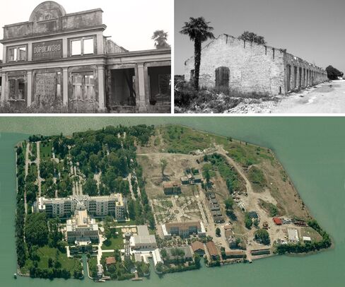 Isole delle Rosa, an Venetian lagoon island where Mussolini built an elaborate hospital for treating pulmonary diseases, is now a JW Marriott.