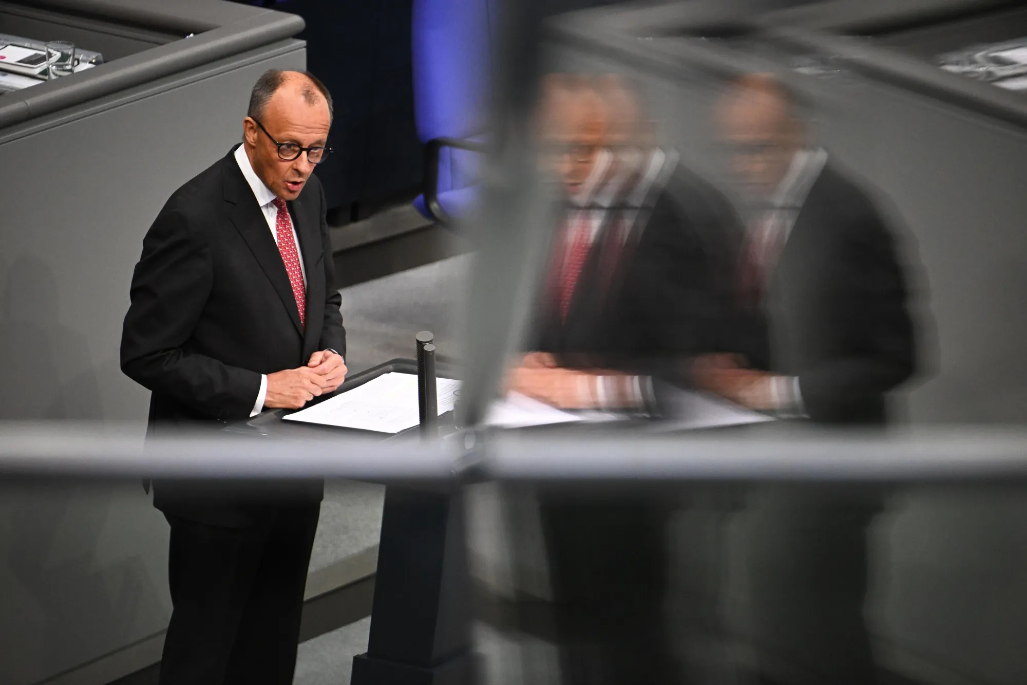 Friedrich Merz in the Bundestag in Berlin, on Sept. 17.