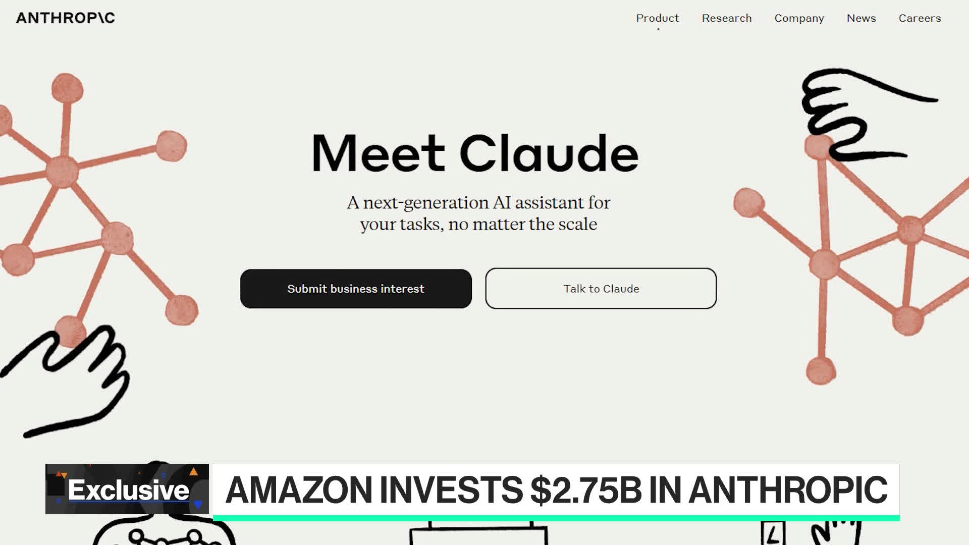 Watch Amazon Invests $2.75B In AI Startup Anthropic - Bloomberg