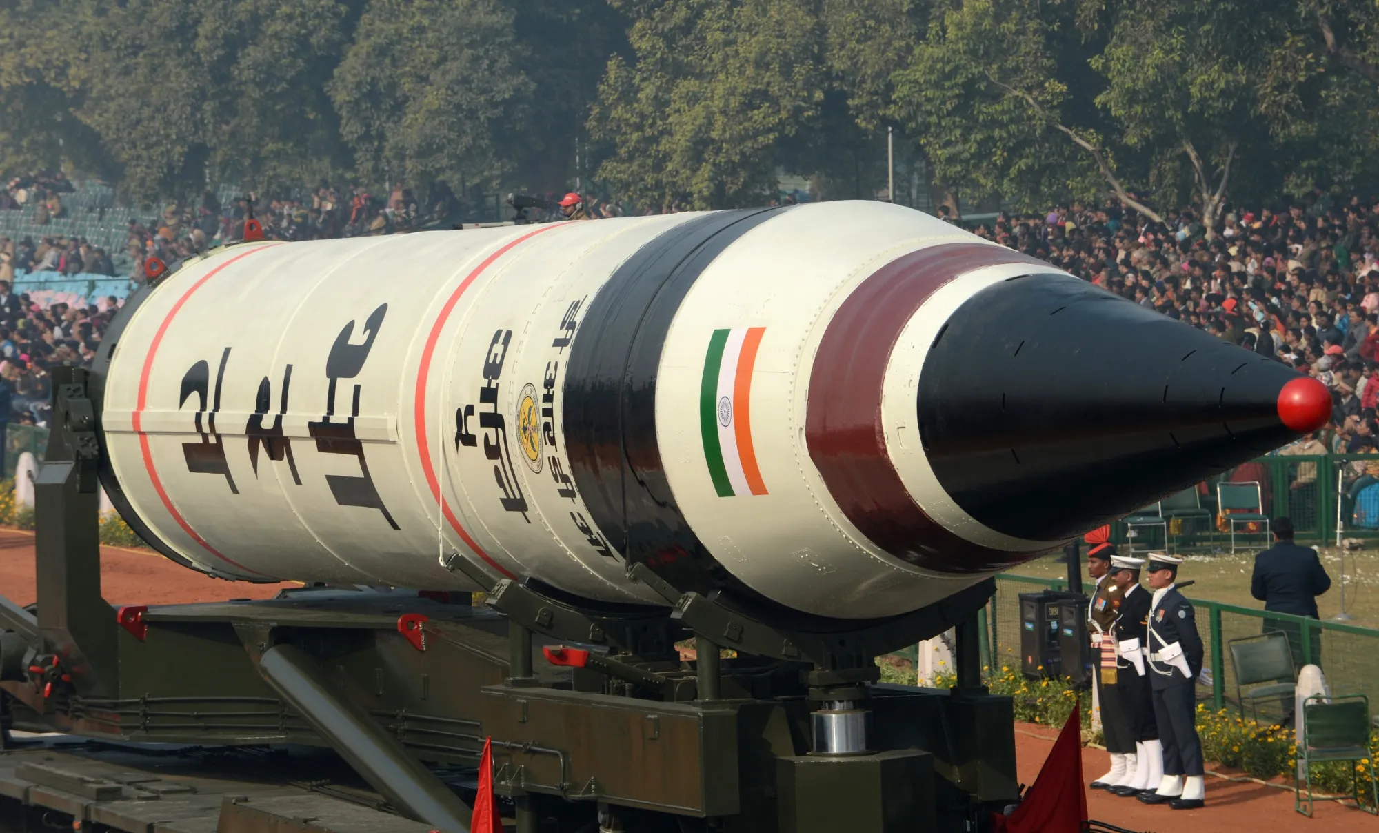 Agni-5 missile during the Indian Republic Day parade in New Delhi in 2013.