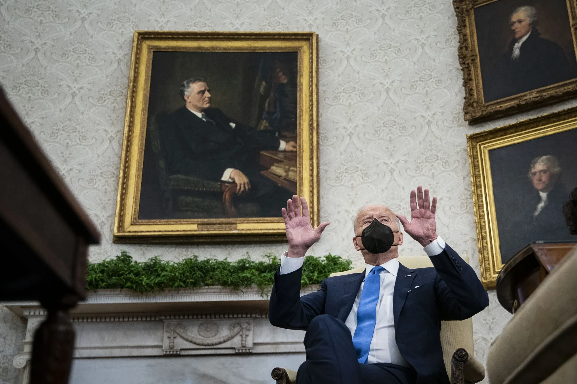 Joe Biden in the Oval Office of the White House. 