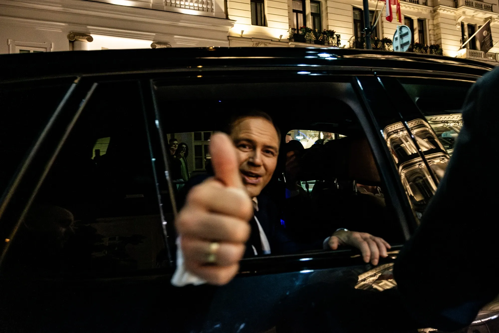 Karol Nawrocki departs from the Presidential Palace in Warsaw on June 3.