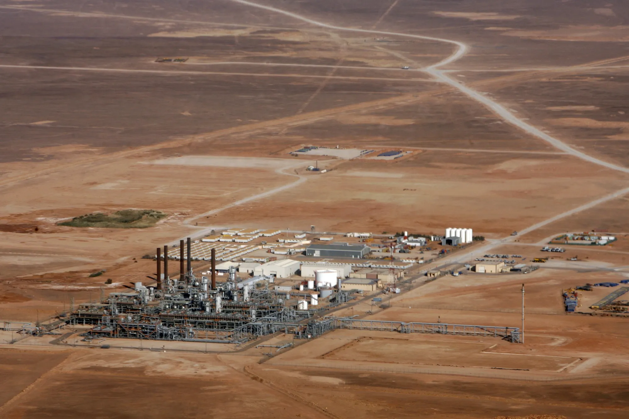 Gas fields in the Sahara desert run by Algerian firm Sonatrach..