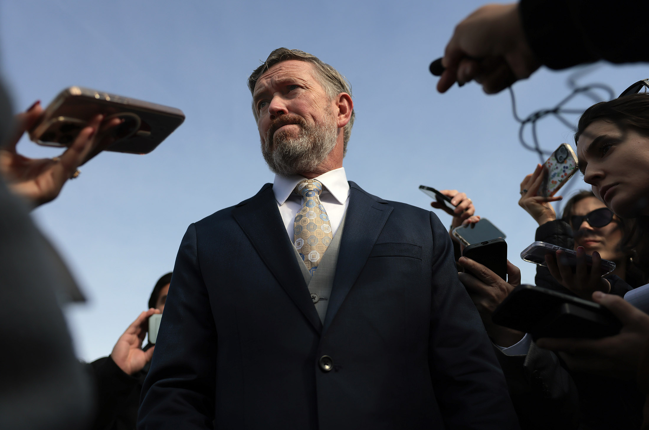 US Representative Thomas Massie after a news conference about the Jeffrey Epstein files in November 2025.